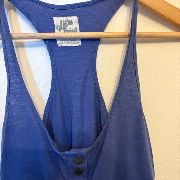 Zara Royal Blue Buttoned Tank Top - Picture 2 of 4